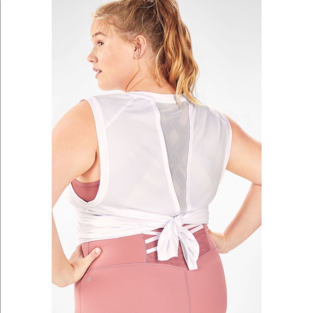 Fabletics Monet Back Tie Back Tank Top XXL White EUC